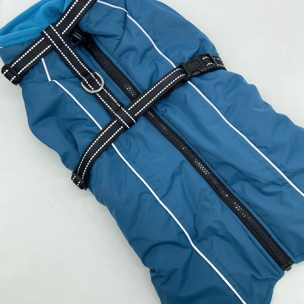 Lelepet Doggy Size Medium Waterproof Jacket With Harness Fleece Gorpcore Cozy